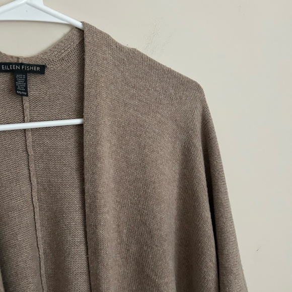 Eileen Fisher 100% Wool Shawl One Size Tan - Picture 2 of 6